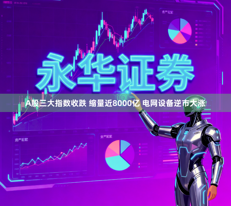 A股三大指数收跌 缩量近8000亿 电网设备逆市大涨